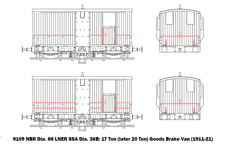 NBR Dia. 88: LNER Dia. 36B: brake van (6 wheel)