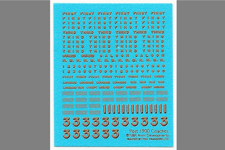 Transfer sheet 9402: Post 1900 Coaches